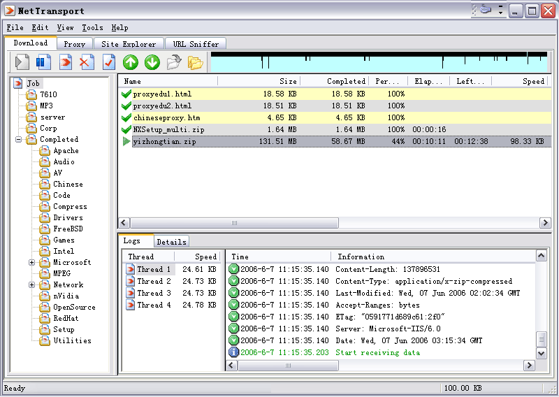 Screenshot for Net Transport 2.96c